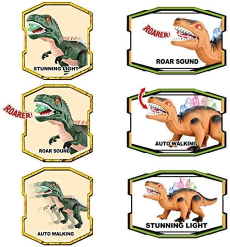 JOYIN 2 Pack LED Light Up T-Rex Walking Realistic Dinosaur Dinosaurier Spielzeug
