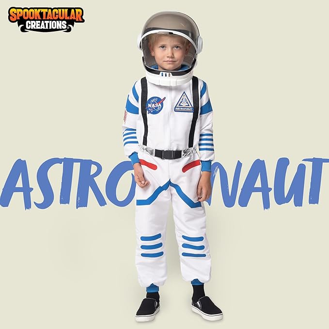 Halloween Kind Unisex weiß Astronaut Kostüm, NASA Pilot Größe L