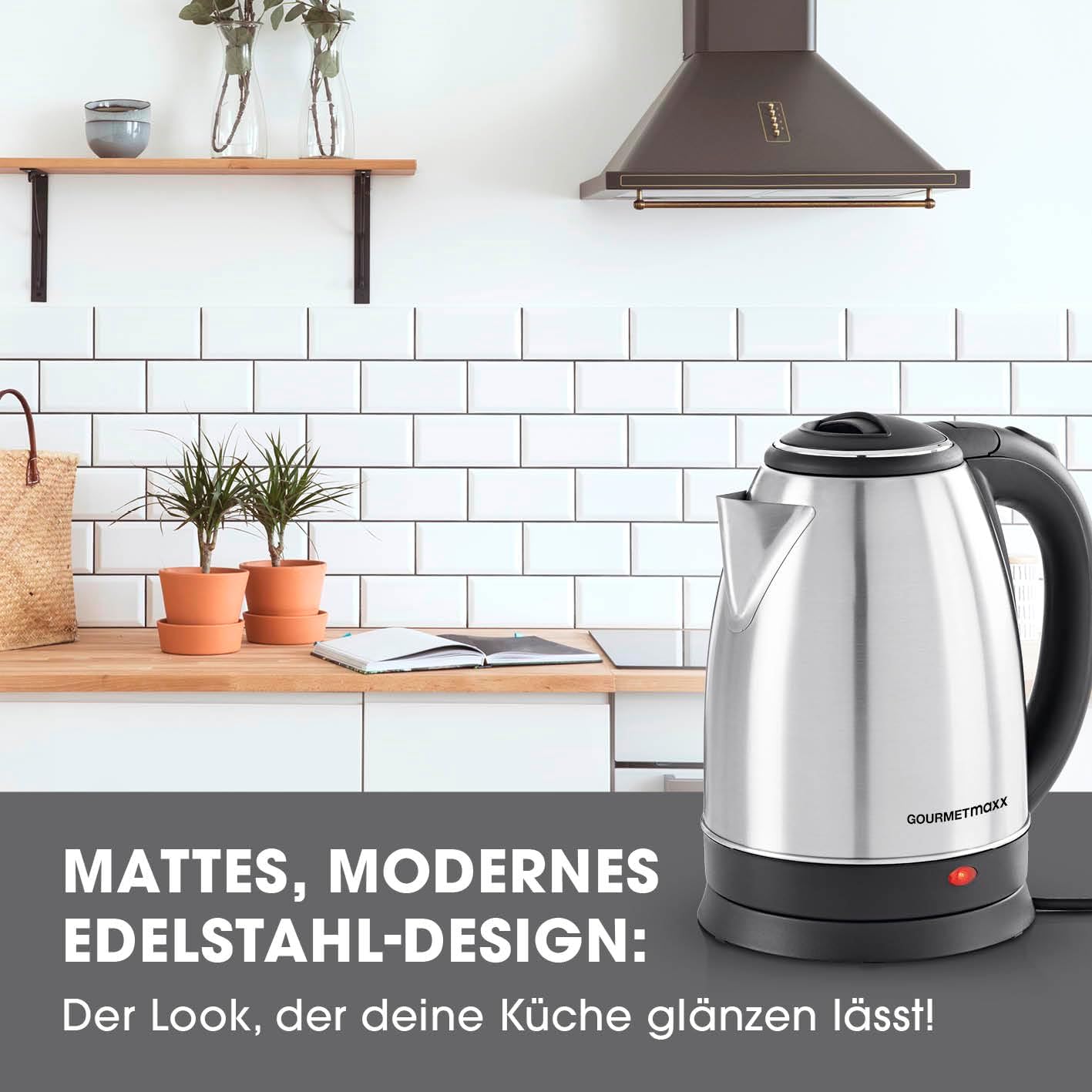 GOURMETmaxx Edelstahl-Wasserkocher 1,8 L