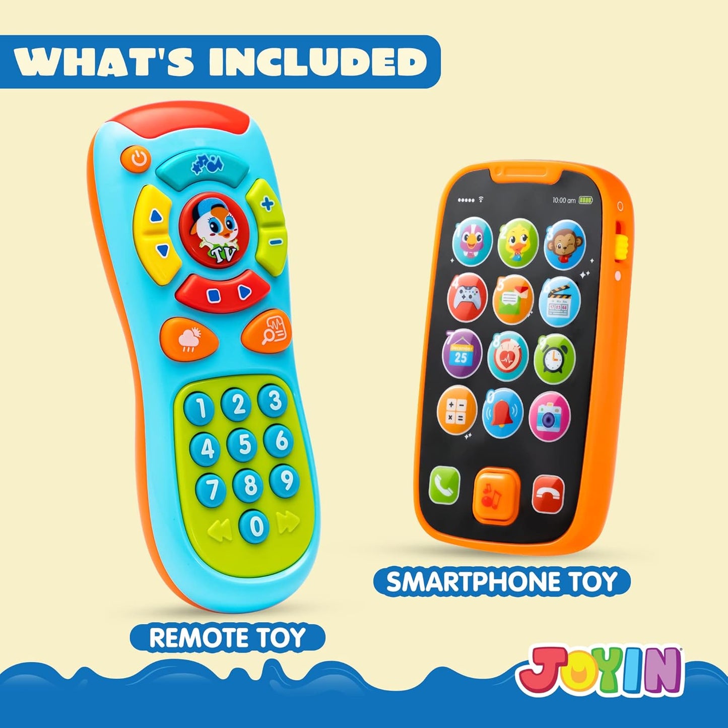 JOYIN Musikalische Spielzeuge für Babies, Baby Telefon Spielzeug Handy, 2 pc Fernbedienung