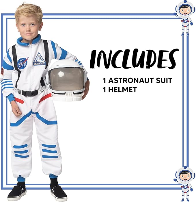 Halloween Kind Unisex weiß Astronaut Kostüm, NASA Pilot Größe L