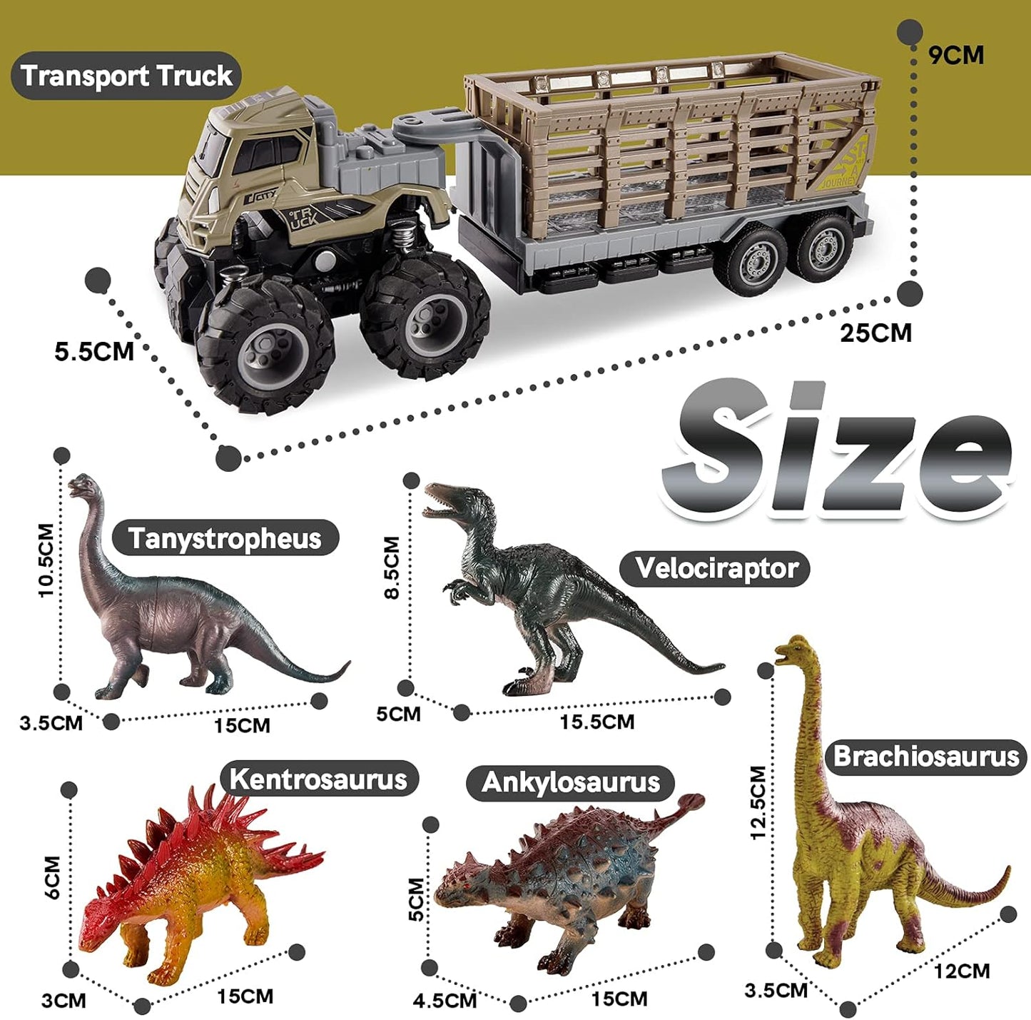 kimonca Kinder Dinosaurier Spielzeug, Transporter LKW Dinosaurier Figuren