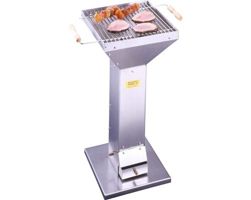 Holzkohlegrill Erfurt 38 x 38 cm silber