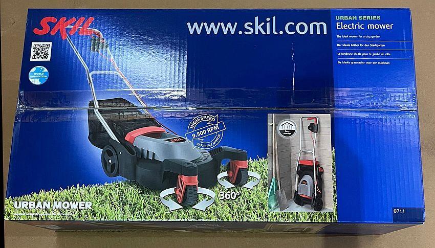 Skil Elektro Rasenmäher mit Fangkorb, 29cm Stadtrasenmäher Mäher
