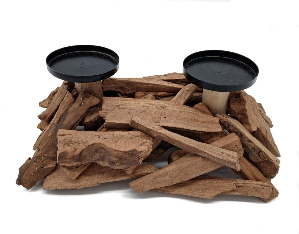 Treibholz Kerzenhalter für 2 Kerzen - 31x19 cm - Holz Ständer Halter Tisch Deko