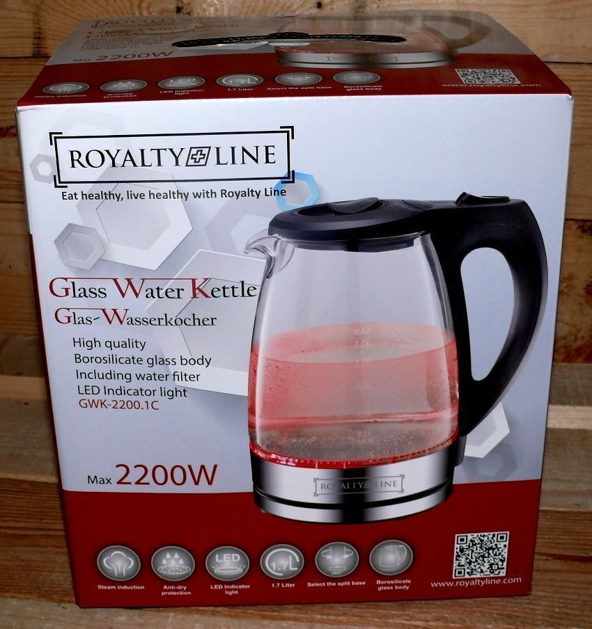 Glas Wasserkocher RED Led 1,7L 2200W