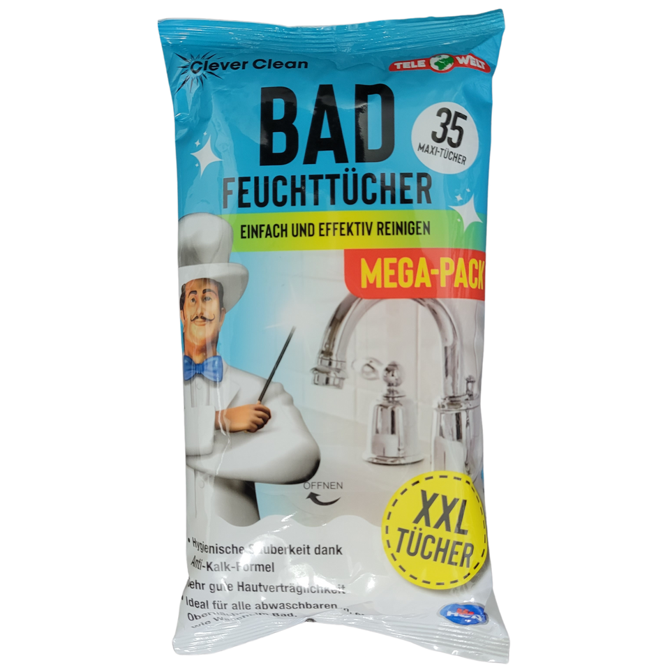 Clever Clean Bad Anti-Kalk Reinigungstücher Feuchttücher MegaPack