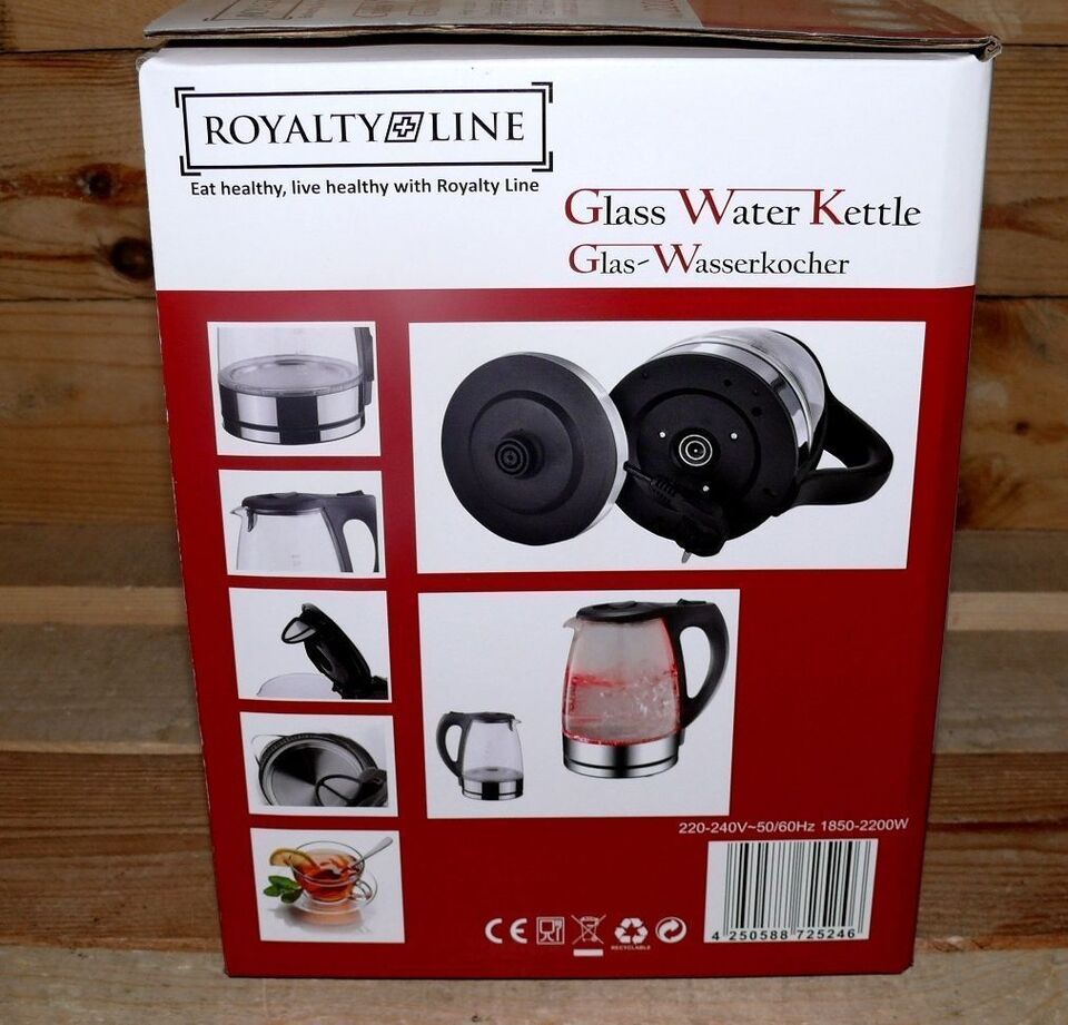 Glas Wasserkocher RED Led 1,7L 2200W