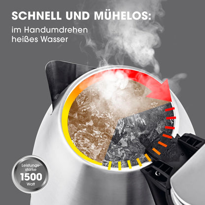 GOURMETmaxx Edelstahl-Wasserkocher 1,8 L