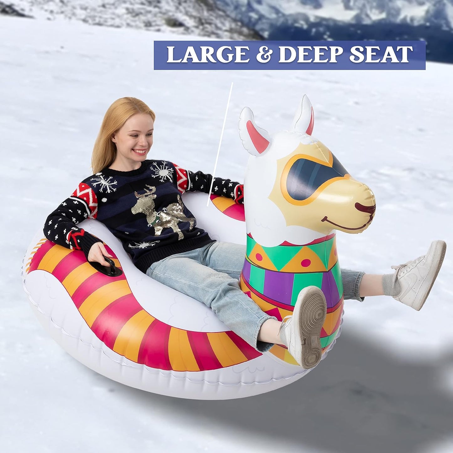 JOYIN 119,4 cm aufblasbare Schneerohr für Kinder und Erwachsene