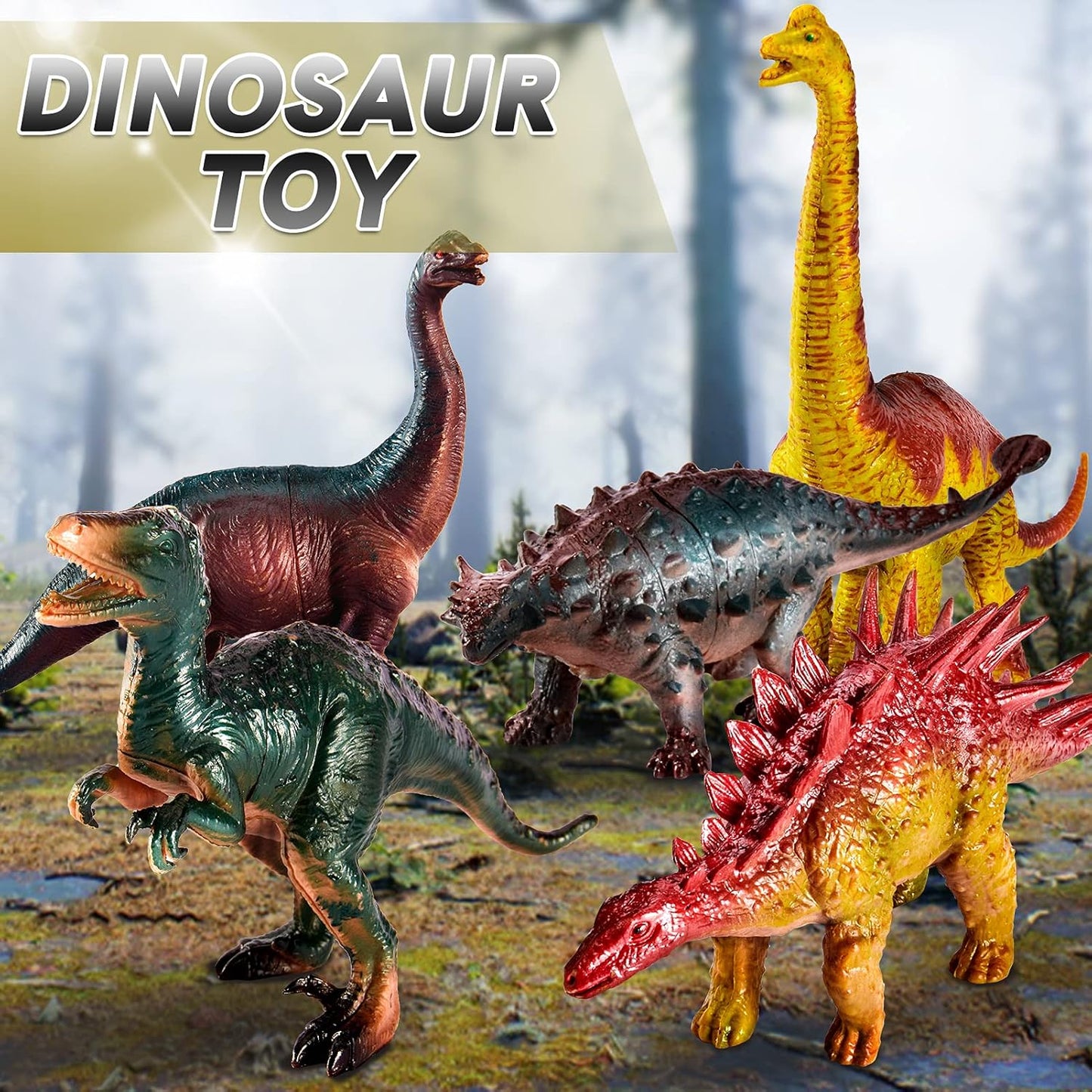 kimonca Kinder Dinosaurier Spielzeug, Transporter LKW Dinosaurier Figuren