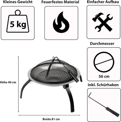 ACTIVA Feuerstelle Feuerschale Edelstahl