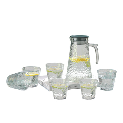 Wasserkaraffe 1,8 Liter Krug Karaffe 6 Gläser je 250ml Glas 7 tlg Set