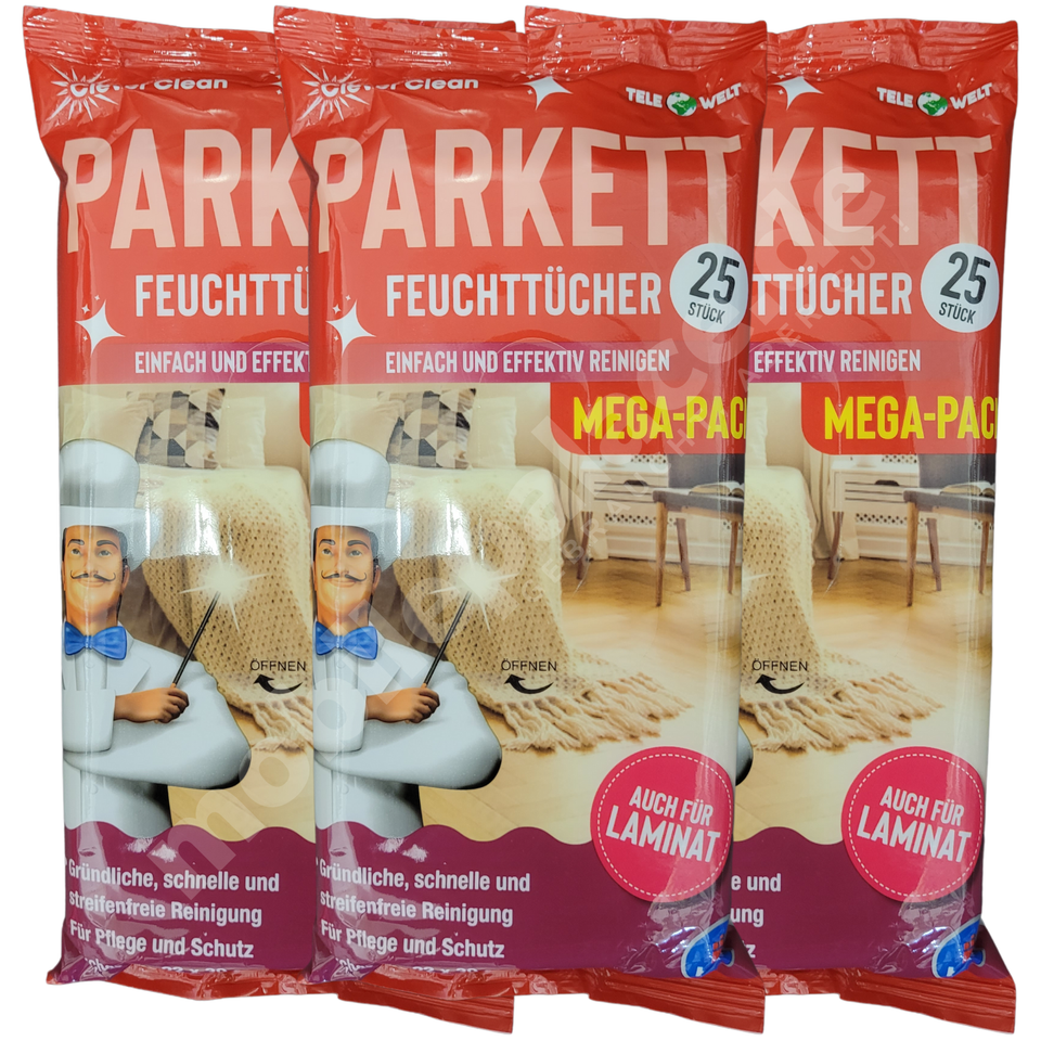 Clever Clean Parkett Reinigungstücher Feuchttücher MegaPack